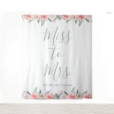 Miss to Mrs Banner Floral  Prop Tapestry