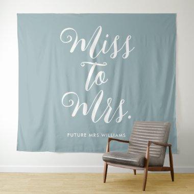 Miss to Mrs Banner Modern  Blue Tapestry