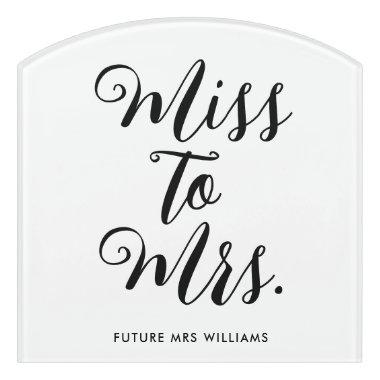 Miss to Mrs Banner Modern Bridal Shower Prop Door Sign