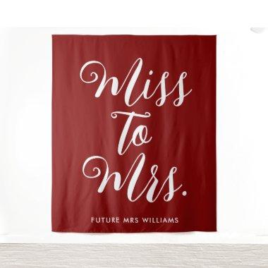 Miss to Mrs Banner Modern Bridal Shower Prop Tapestry