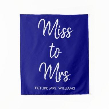 Miss to Mrs Banner Royal Blue  Photo Tapestry