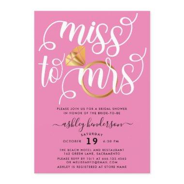 Miss To Mrs Blush Pink Bridal Shower Invitations