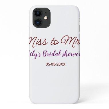 Miss to Mrs  add name date year simpl iPhone 11 Case
