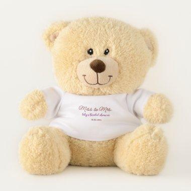 Miss to Mrs  add name date year simpl Teddy Bear