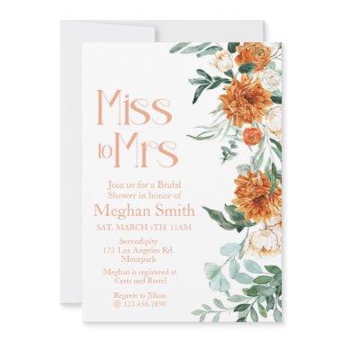 Miss to Mrs, Bridal Shower, Bridal Brunch Invitations