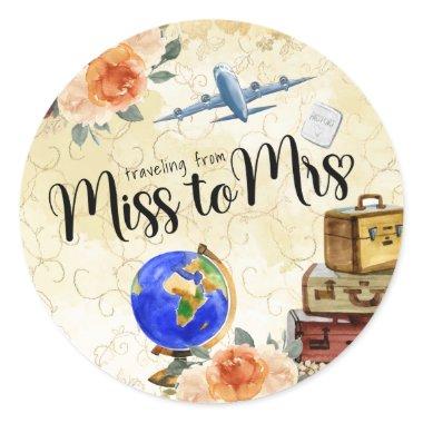 Miss to Mrs  Classic Round Sticker