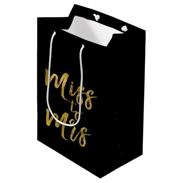 Miss to Mrs Bridal Shower Party Gold Foil Medium Gift Bag