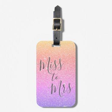 Miss to Mrs  Party Rainbow Glitter Luggage Tag