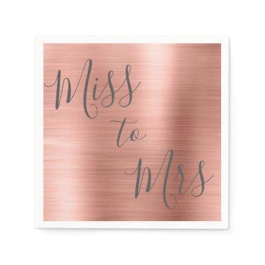 Miss to Mrs  Party Rose Gold - Pink Paper Napkins