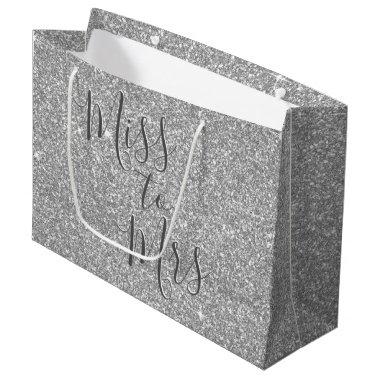 Miss to Mrs  Party Silver Sparkle Large Gift Bag