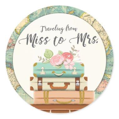 Miss to Mrs Bridal Shower Sticker Envelope Seal