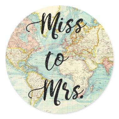 Miss to Mrs Bridal Shower Sticker Envelope Seal