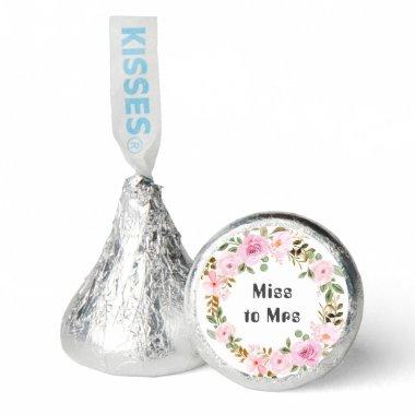 Miss to Mrs Bridal Shower Watercolor Pink Flora Hershey®'s Kisses®