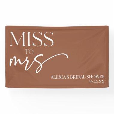 Miss To Mrs Brown Boho Bohemian Bridal Shower Banner