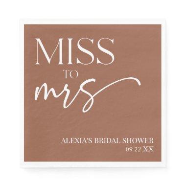 Miss To Mrs Brown Boho Bohemian  Napkins