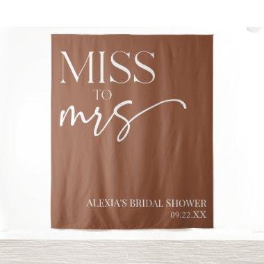 Miss To Mrs Brown Boho Bohemian Bridal Shower Tapestry