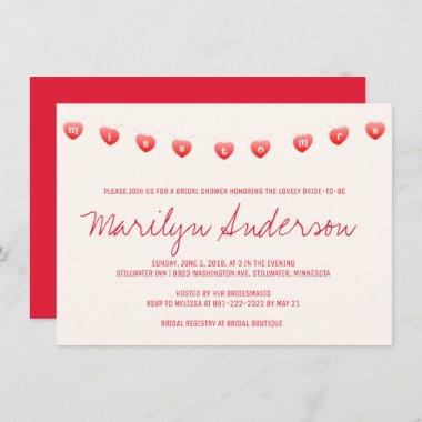 Miss To Mrs Bunting Banner Bridal Shower Invite