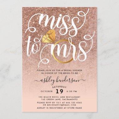 Miss To Mrs Chic Bridal Shower Invitations