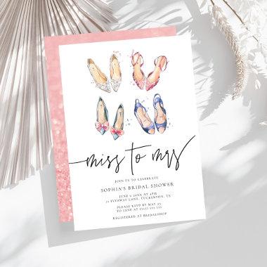 Miss to Mrs Chic High Heels Bridal Shower Invitations