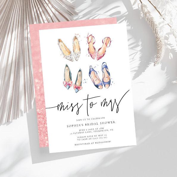 Miss to Mrs Chic High Heels Bridal Shower Invitations