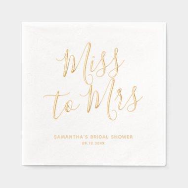 Miss to Mrs Elegant Boho Chic  Foil Napkins