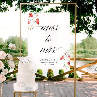 Miss To Mrs Elegant Flowers  Sign
