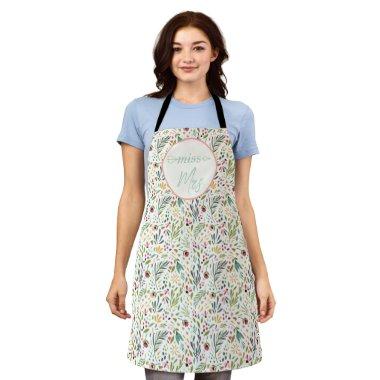 Miss to Mrs Garden Floral Apron