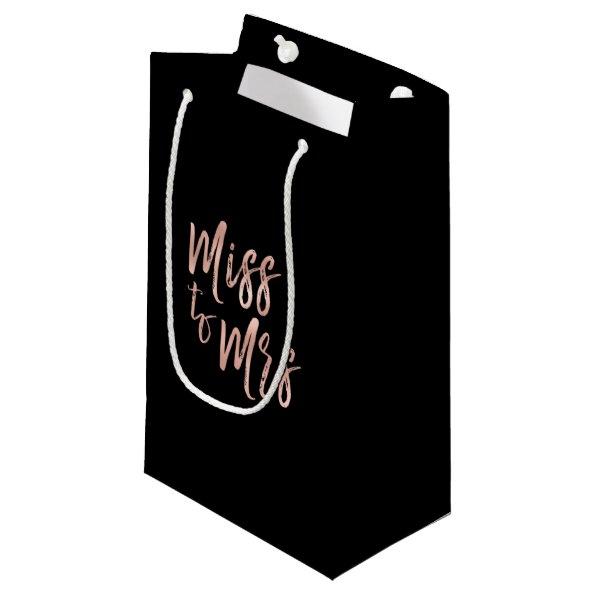 Miss to Mrs Hen's Party Rose Gold Foil Small Gift Bag