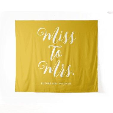 Miss to Mrs Minimal Retro Simple Gold Bachelorette Tapestry