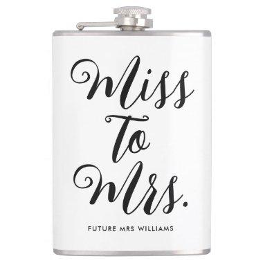 Miss to Mrs Modern Bridal Shower Bachelorette Flask