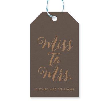 Miss to Mrs Modern Bridal Shower Bachelorette Gift Tags