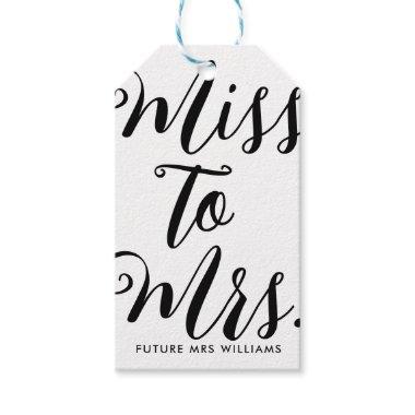 Miss to Mrs Modern Bridal Shower Bachelorette Gift Tags