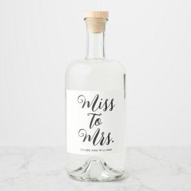 Miss to Mrs Modern Bridal Shower Bachelorette Liquor Bottle Label
