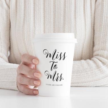 Miss to Mrs Modern  Bachelorette Paper Cups