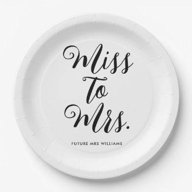Miss to Mrs Modern  Bachelorette Paper Plates