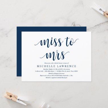 Miss to Mrs, Modern Bridal Shower Celebration Invi Invitations