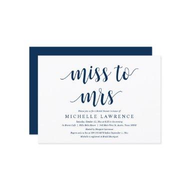 Miss to Mrs, Modern Bridal Shower Celebration Invi Invitations