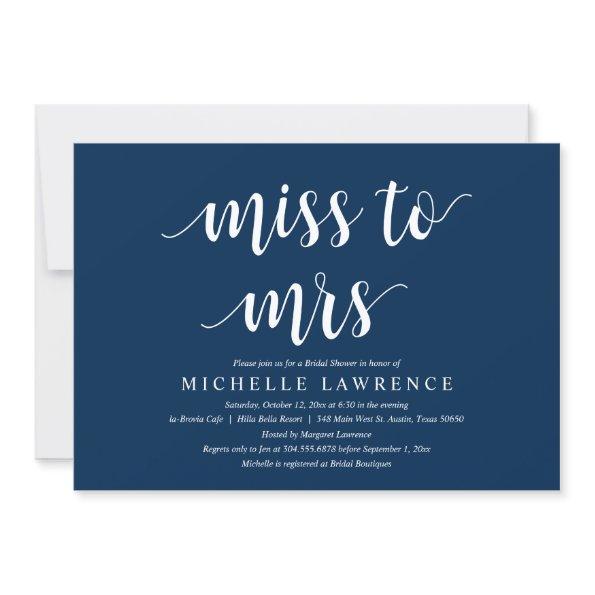 Miss to Mrs, Modern  Celebration Invi