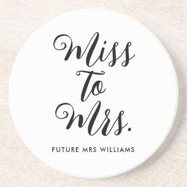 Miss to Mrs Modern Bridal Shower Coaster