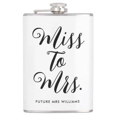 Miss to Mrs Modern Bridal Shower Flask