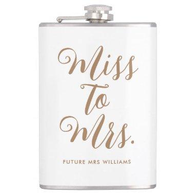 Miss to Mrs Modern Bridal Shower Flask