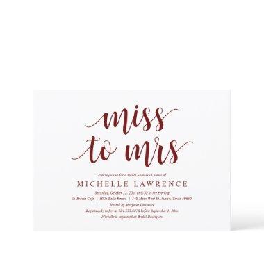 Miss to Mrs, Modern