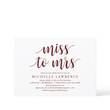 Miss to Mrs, Modern Bridal Shower Invitations