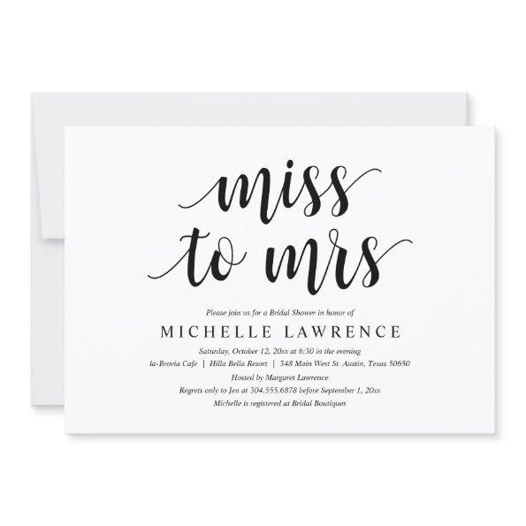 Miss to Mrs, Modern