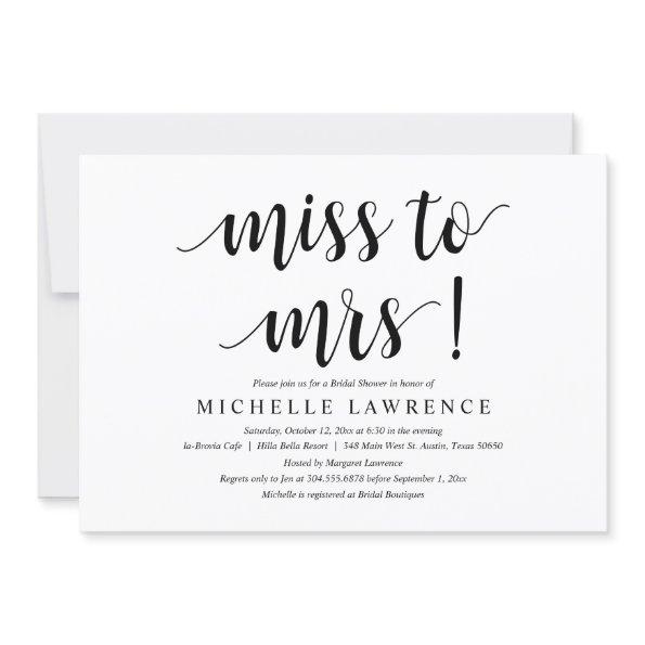 Miss to Mrs, Modern