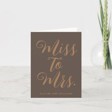 Miss to Mrs Modern Bridal Shower Note Invitations