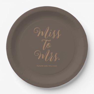 Miss to Mrs Modern Bridal Shower Paper Plates