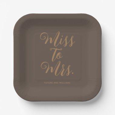 Miss to Mrs Modern Bridal Shower Paper Plates