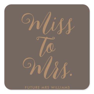 Miss to Mrs Modern Bridal Shower Square Sticker