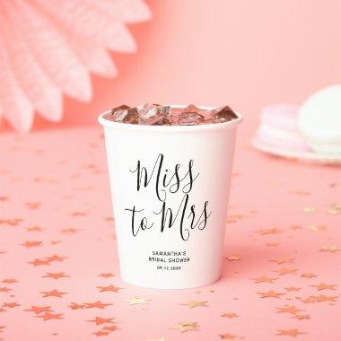 Miss to Mrs Modern Chic Bridal Shower Paper Cups